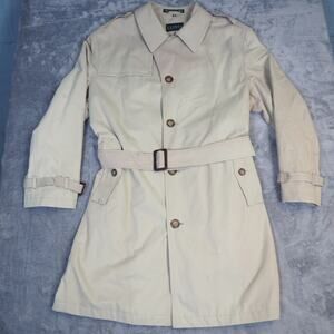 Lauren Ralph Lauren Men's Belted Trench Coat Sz 40R Lined Cotton Khaki Classic